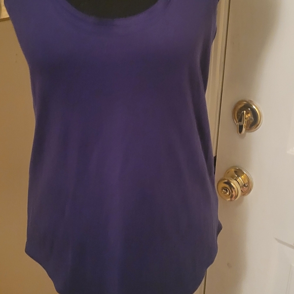 Women's Halston Athletic Navy Blue Racerback Tank Top - Picture 2 of 10